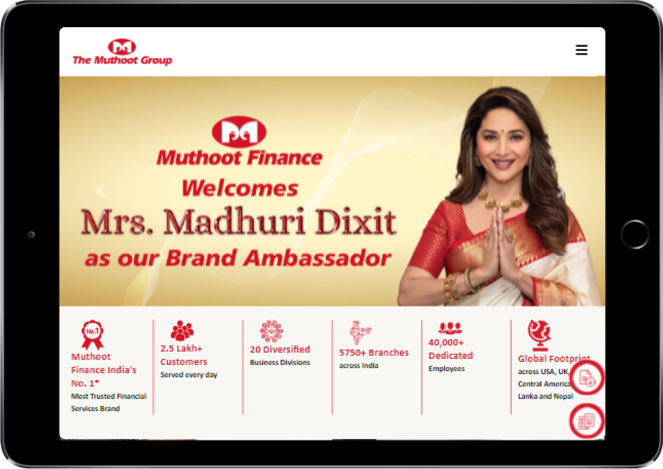 Muthoot Group Website Mockup